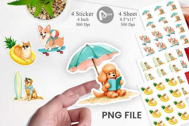 Summer Dog Day Sticker Sublimation artnoy 