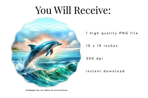 Summer Dolphin Wind Spinner PNG Sublimation Design Sublimation BijouBay 