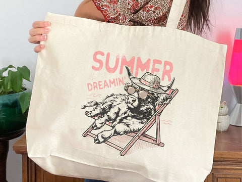Summer Dreamin Highland Cow PNG SVG DesignDestine 