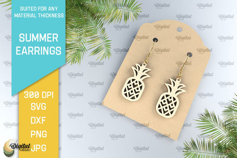 Summer Earrings Laser Cut Bundle. Wooden Summer Earrings SVG SVG Evgenyia Guschina 