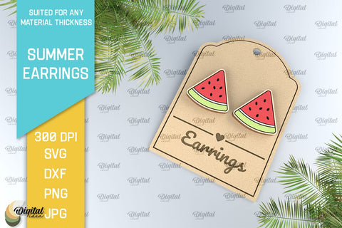 Summer Earrings Laser Cut Bundle. Wooden Summer Earrings SVG SVG Evgenyia Guschina 