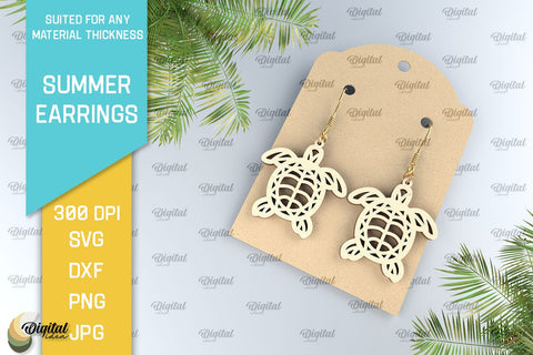 Summer Earrings Laser Cut Bundle. Wooden Summer Earrings SVG SVG Evgenyia Guschina 