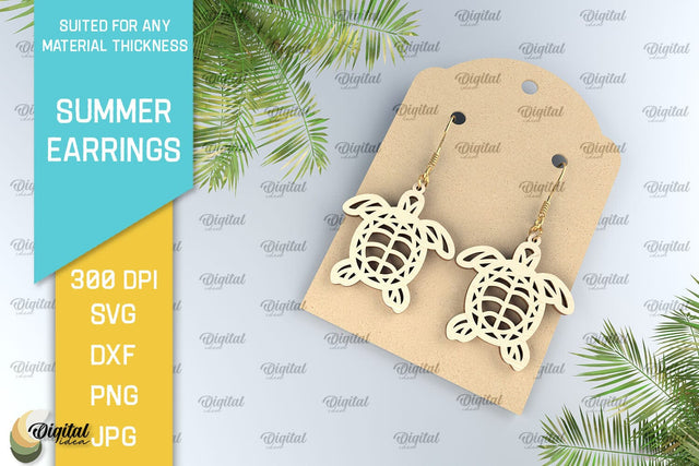 Summer Earrings Laser Cut. Wooden Summer Earrings SVG SVG Evgenyia Guschina 