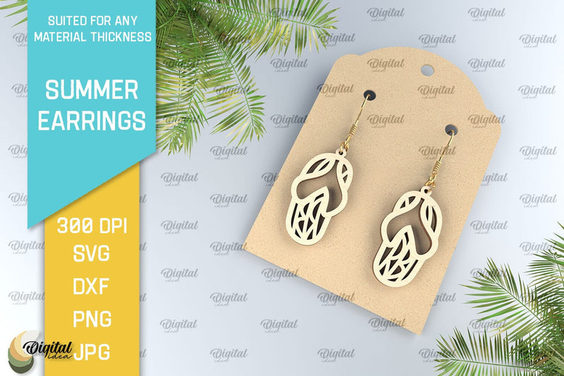 Summer Earrings Laser Cut. Wooden Summer Earrings SVG SVG Evgenyia Guschina 