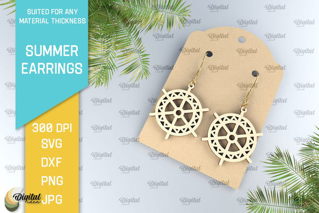 Summer Earrings Laser Cut. Wooden Summer Earrings SVG SVG Evgenyia Guschina 