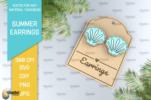 Summer Earrings Laser Cut. Wooden Summer Earrings SVG SVG Evgenyia Guschina 
