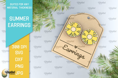 Summer Earrings Laser Cut. Wooden Summer Earrings SVG SVG Evgenyia Guschina 