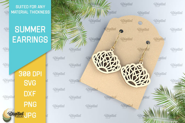 Summer Earrings Laser Cut. Wooden Summer Earrings SVG SVG Evgenyia Guschina 