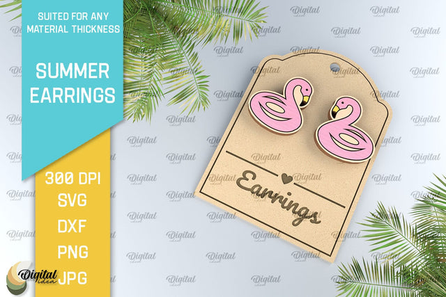 Summer Earrings Laser Cut. Wooden Summer Earrings SVG SVG Evgenyia Guschina 