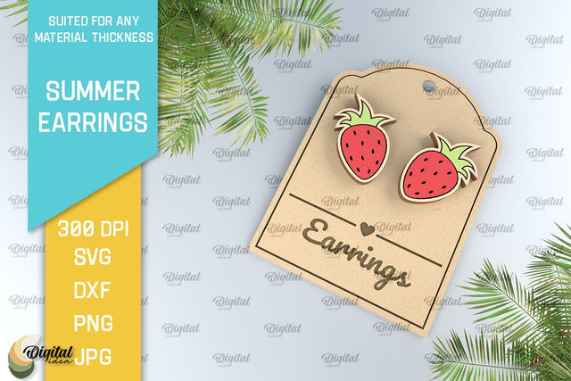 Summer Earrings Laser Cut. Wooden Summer Earrings SVG SVG Evgenyia Guschina 