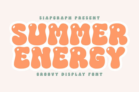 Summer Energy - Retro Groovy Font Font Masyafi Studio 