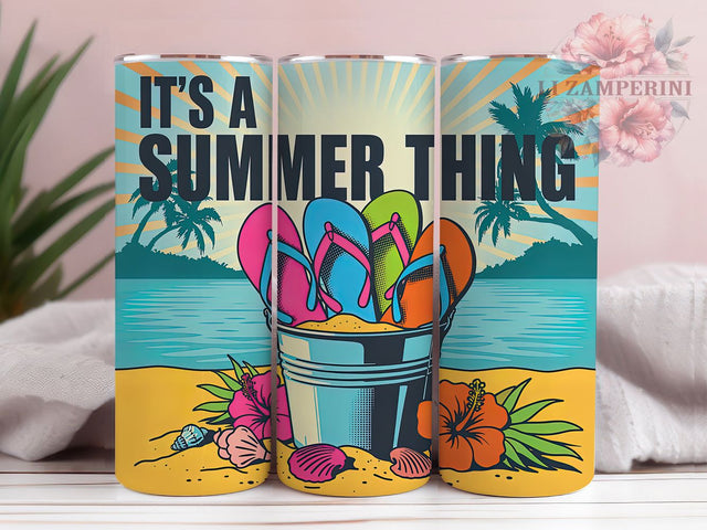 Summer Flip Flop 20oz Tumbler Wrap, It’s a Summer Thing Sublimation, Tropical Vacation PNG, 20oz Tumbler Wrap, Beach Lifestyle Design, Coastal Holiday Sublimation, Seaside Summer Wrap Sublimation Li Zamperini 