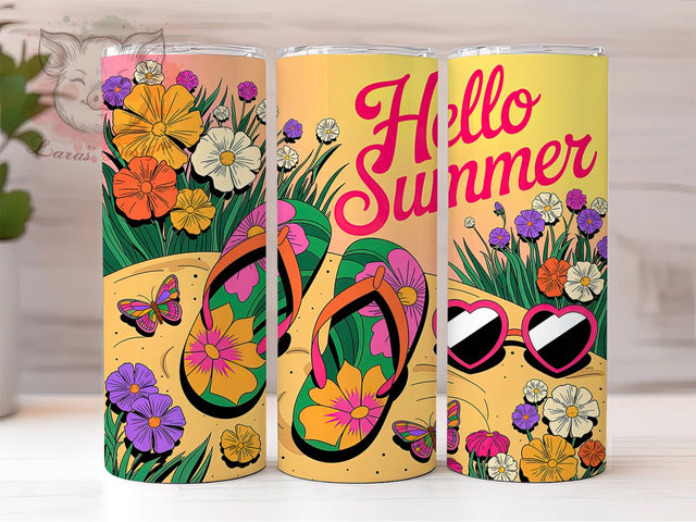 Summer Flip Flop Beach 20oz Tumbler, Flip Flop Wrap, Beach Sublimation PNG, Summer Lifestyle Design, 20oz Tumbler Wrap, Tropical Summer Vibes, Funny Beach Quote Sublimation Lara' s Designs 