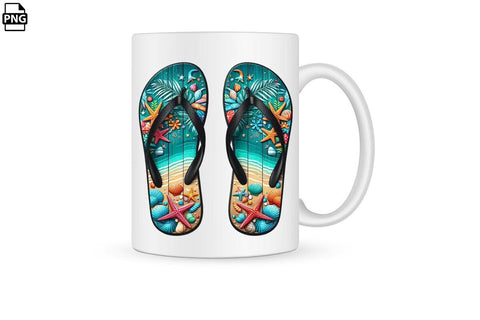 Summer Flip Flops PNG Clipart Bundle Printable File Sublimation Creativedesigntee 