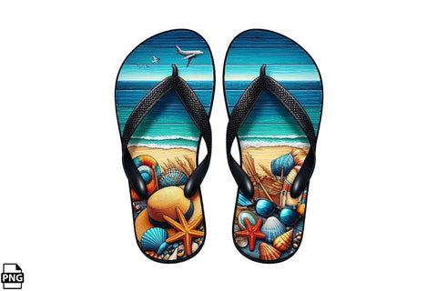 Summer Flip Flops PNG Clipart Bundle Printable File Sublimation Creativedesigntee 
