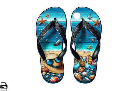 Summer Flip Flops PNG Clipart Bundle Printable File Sublimation Creativedesigntee 