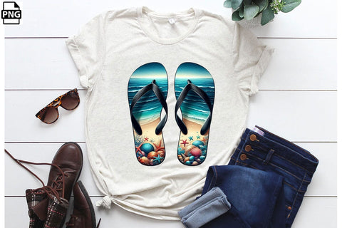 Summer Flip Flops PNG Clipart Bundle Printable File Sublimation Creativedesigntee 