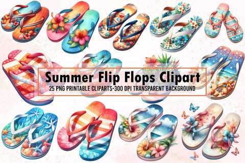 Summer Flip Flops Sublimation Clipart Sublimation designartist 
