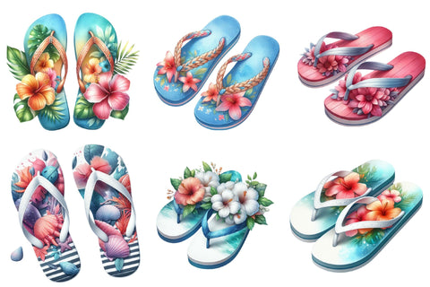 Summer Flip Flops Sublimation Clipart Sublimation designartist 