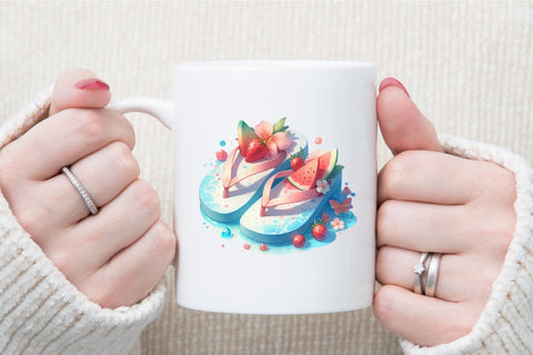 Summer Flip Flops Sublimation Clipart Sublimation designartist 