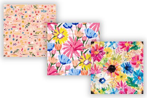 Summer Floral Pattern Digital Paper, Seamless Bright Floral Bundle Pack, Printable Scrapbook Paper, Bright Breeze Botanical Design Collection Digital Pattern FloridPrintables 