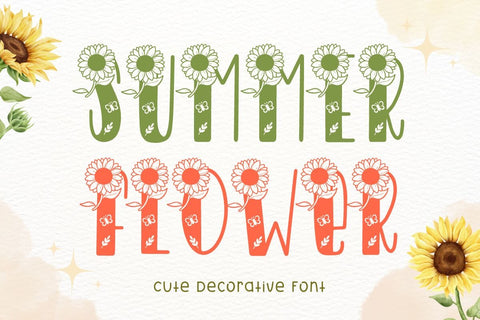 Summer Flower - Display font Font AnningArts Design 