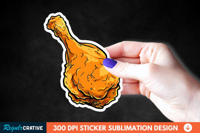 Summer Fried Chicken Sticker Clipart Sublimation Regulrcrative 