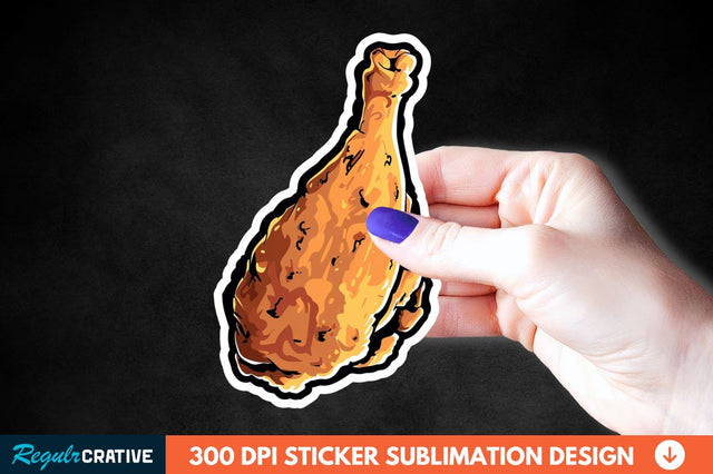 Summer Fried Chicken Sticker Clipart Sublimation Regulrcrative 