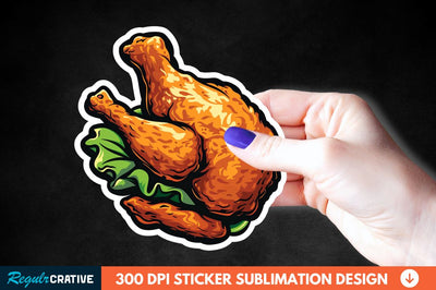 Summer Fried Chicken Sticker Clipart Sublimation Regulrcrative 