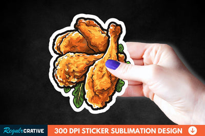 Summer Fried Chicken Sticker Clipart Sublimation Regulrcrative 