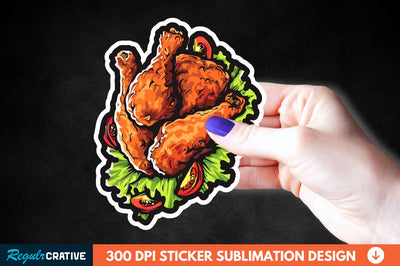 Summer Fried Chicken Sticker Clipart Sublimation Regulrcrative 