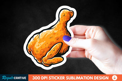 Summer Fried Chicken Sticker Clipart Sublimation Regulrcrative 