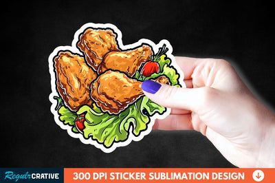 Summer Fried Chicken Sticker Clipart Sublimation Regulrcrative 