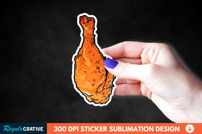 Summer Fried Chicken Sticker Clipart Sublimation Regulrcrative 
