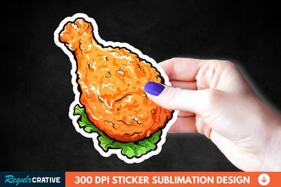 Summer Fried Chicken Sticker Clipart Sublimation Regulrcrative 