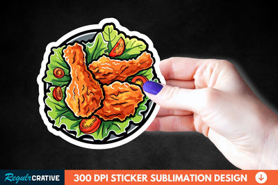 Summer Fried Chicken Sticker Clipart Sublimation Regulrcrative 