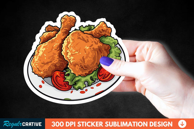 Summer Fried Chicken Sticker Clipart Sublimation Regulrcrative 