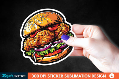 Summer Fried Chicken Sticker Clipart Sublimation Regulrcrative 