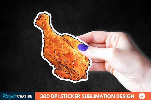Summer Fried Chicken Sticker Clipart Sublimation Regulrcrative 
