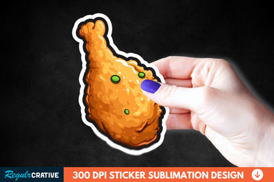 Summer Fried Chicken Sticker Clipart Sublimation Regulrcrative 