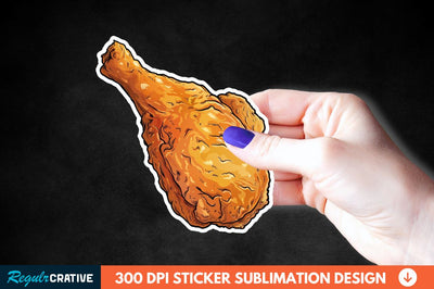 Summer Fried Chicken Sticker Clipart Sublimation Regulrcrative 
