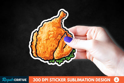 Summer Fried Chicken Sticker Clipart Sublimation Regulrcrative 