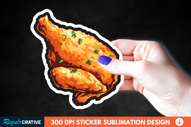 Summer Fried Chicken Sticker Clipart Sublimation Regulrcrative 