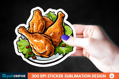 Summer Fried Chicken Sticker Clipart Sublimation Regulrcrative 