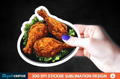 Summer Fried Chicken Sticker Clipart Sublimation Regulrcrative 