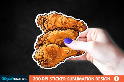 Summer Fried Chicken Sticker Clipart Sublimation Regulrcrative 