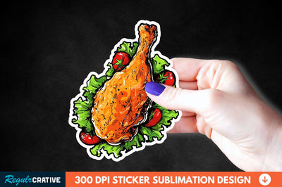 Summer Fried Chicken Sticker Clipart Sublimation Regulrcrative 