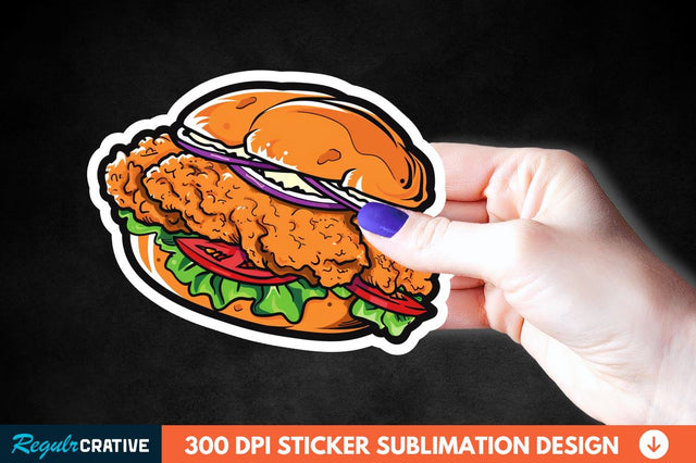 Summer Fried Chicken Sticker Clipart Sublimation Regulrcrative 