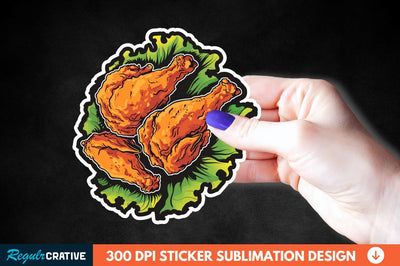 Summer Fried Chicken Sticker Clipart Sublimation Regulrcrative 