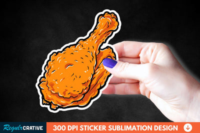 Summer Fried Chicken Sticker Clipart Sublimation Regulrcrative 